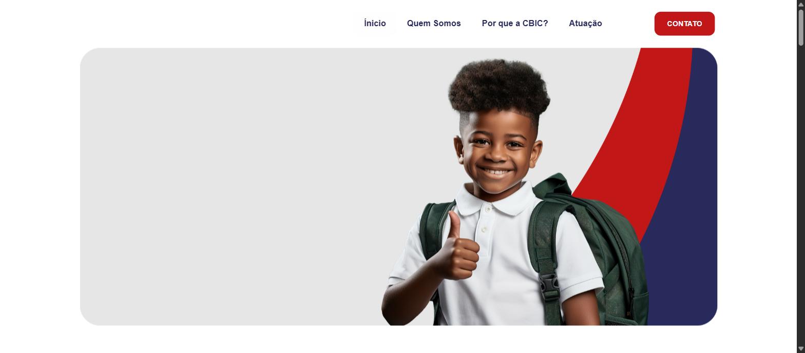 Captura da página inicial de colegiocbic.com.br